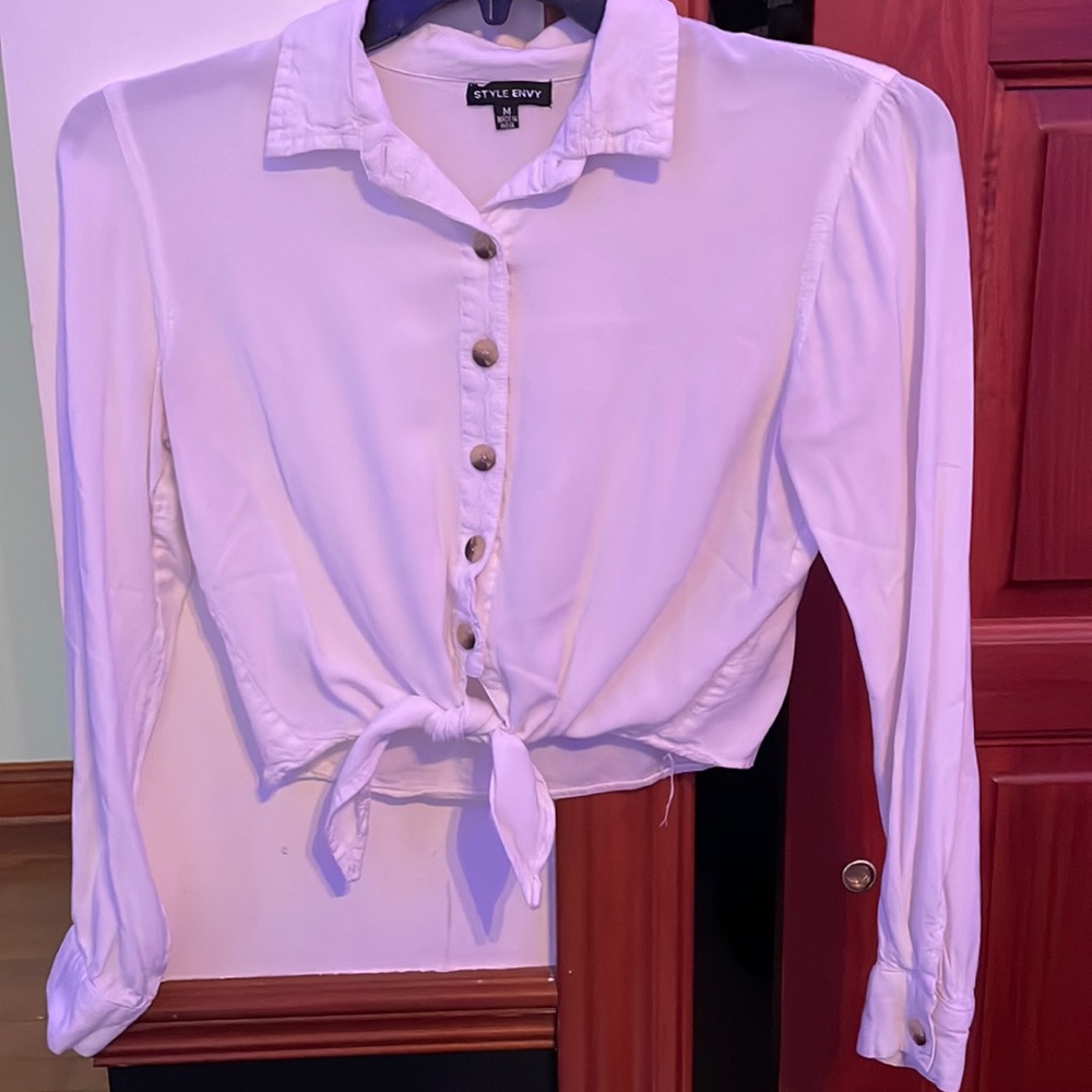 Crop top button down